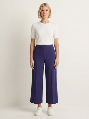 Chico’s 2.5 Fabulously Slimming Ponte Wide Crop Classic Rise Navy 14 Pants NWT